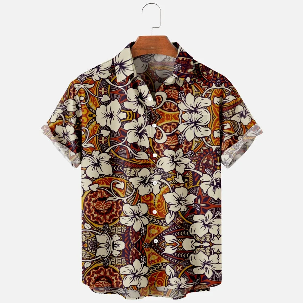 Hawaiian Button-up Oversized Shirt
